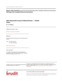 Mid-Nineteenth Century Political Parties &ndash; United