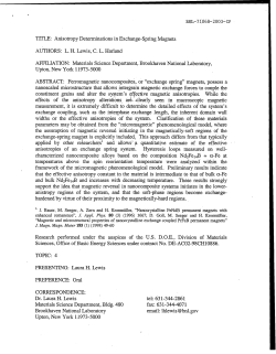 Anisotropy Determinations in Exchange-Spring Magnets