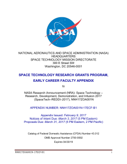 SPACE TECHNOLOGY RESEARCH GRANTS PROGRAM, EARLY