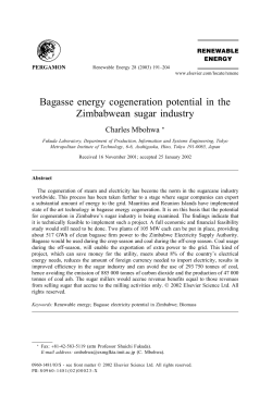 Bagasse energy cogeneration potential in the