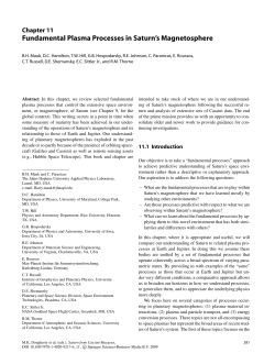 Fundamental Plasma Processes in Saturn`s Magnetosphere