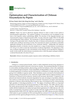 Optimization and Characterization of Chitosan Enzymolysis by Pepsin