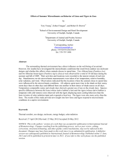 Lions and Tigers in Zoos - The Atrium