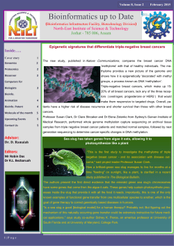 Bioinformatics up to Date - CSIR
