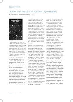 Lawyers Then and Now: An Australian Legal Miscellany