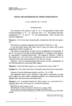 KNOTS ARE DETERMINED BY THEIR COMPLEMENTS Two