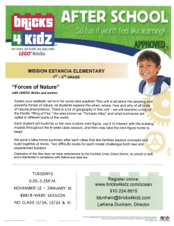 LEGO Bricks MISSION ESTANCIA ELEMENTARY &ldquo;Forces of Nature&rdquo;