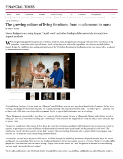 The growing culture of l...hrooms to moss - FT.com