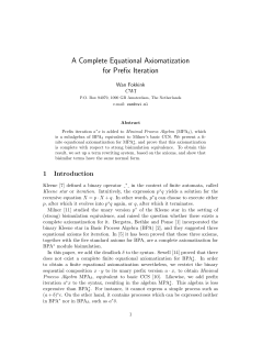 A Complete Equational Axiomatization for Prefix Iteration