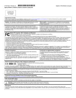 Dolphin CT50 Regulatory Sheet - Honeywell Scanning and Mobility