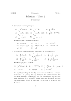 Solutions &ndash; Week 2 - D-MATH