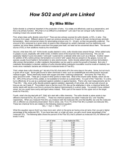 How SO2 and pH are Linked