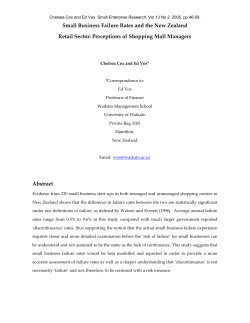 Small Business Failure Rates and the New Zealand Retail Sector