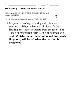 1.Magnesium undergoes a single displacement reaction with