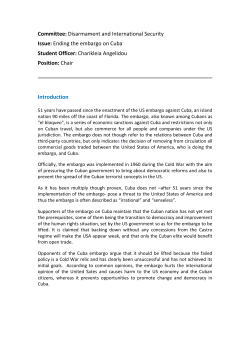 Disarmament - Ending the embargo on Cuba - DSA-MUN