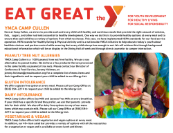 sample menu - YMCA Camp Cullen
