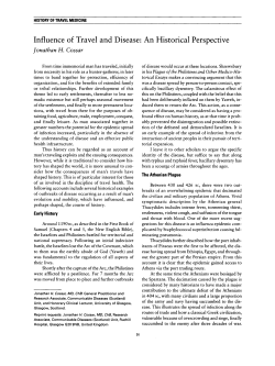 Influence of Travel and Disease: An Historical Perspective