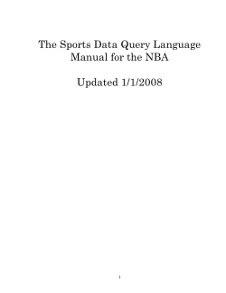 The Sports Data Query Language Manual for the NBA Updated 1/1