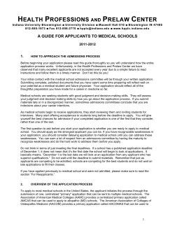 a guide for applicants to medical schools - HPPLC