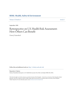Retrospective on U.S. Health Risk Assessment: How Others Can