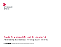 Grade 8 ELA Module 3A, Unit 2, Lesson 14