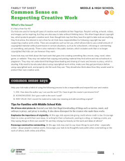 Common Sense on Respecting Creative Work