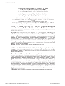 Length-weight relationship and reproduction of the guppy Poecilia