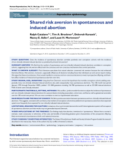 Shared risk aversion in spontaneous and induced abortion