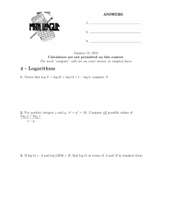 4 - Logarithms