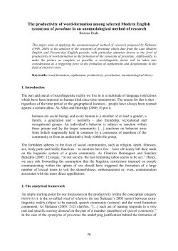 The productivity of word-formation among selected Modern English