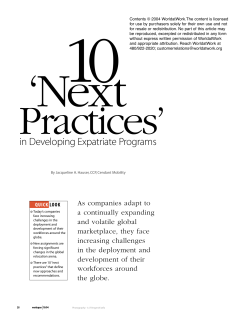 in Developing Expatriate Programs