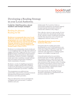 Developing a Reading Strategy in your Local Authority.