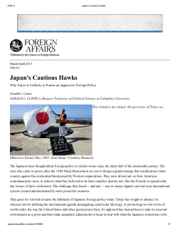 Japan`s Cautious Hawks - The Washington Center