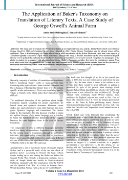 The Application of Baker`s Taxonomy on Translation of Literary Texts