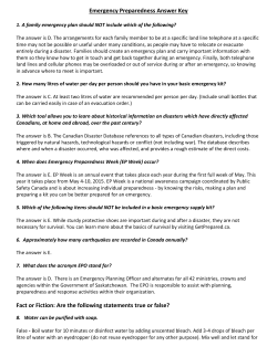 Emergency Preparedness Answer Key Fact or Fiction: Are the