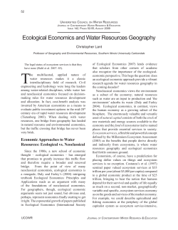 Ecological Economics and Water Resources Geography