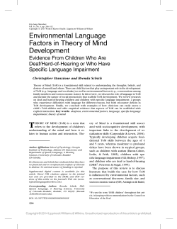 Environmental Language Factors in Theory of Mind Development