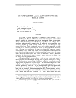 beyond elitism: legal education for the public good