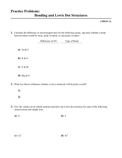 Bonding and Lewis Dot Structures