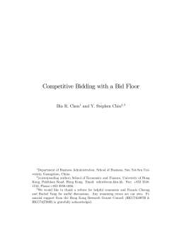 Competitive Bidding with a Bid Floor