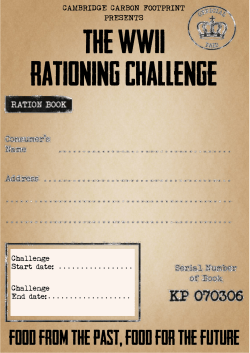 Single Ration Booklet - Cambridge Carbon Footprint