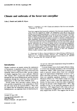 Climate and outbreaks of the forest tent caterpillar