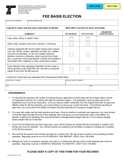 fee basis election - Oregon Department of Transportation