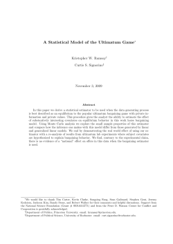A Statistical Model of the Ultimatum Game