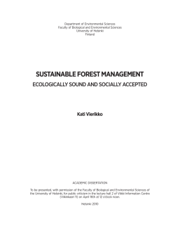 Sustainable forest management