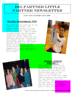 BIG PARTNER LITTLE PARTNER NEWSLETTER