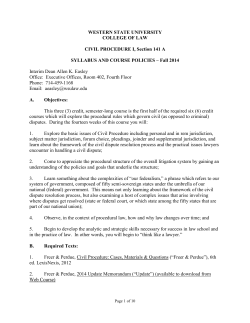 CivilProcedureI141AProfEasleyFA14Syllabus