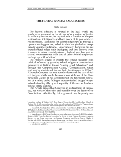 THE FEDERAL JUDICIAL SALARY CRISIS Blake