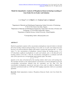 Model for Quantitative Analysis of Phosphorus Removed during