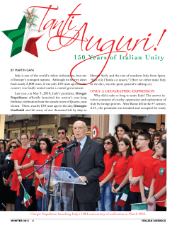 150 Years of Italian Unity - Order Sons of Italy in America